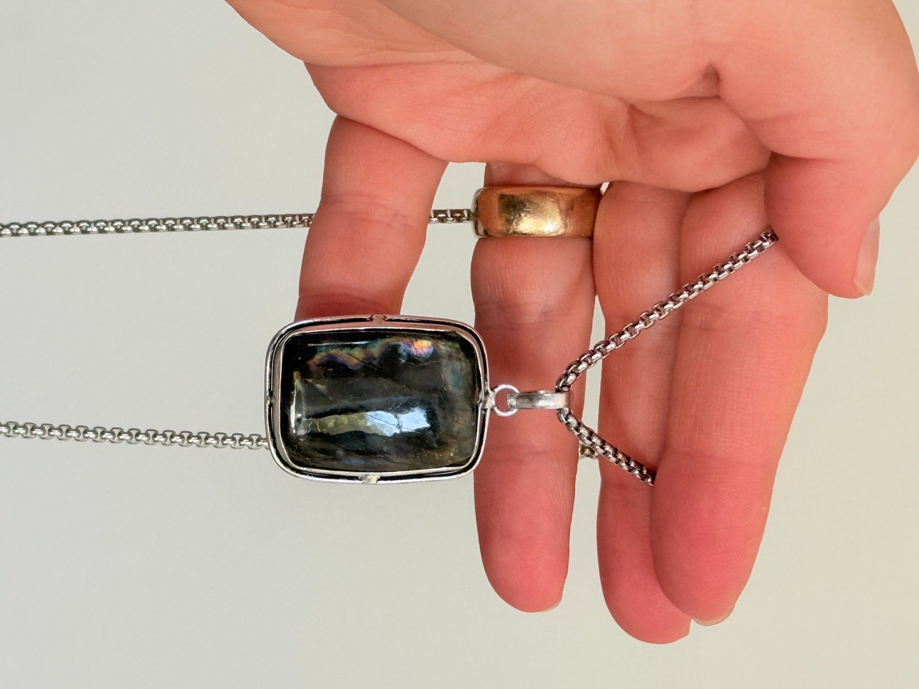 Ketten: Collier avec Labradorite – Neu und originalverpackt aus Genève von AWWA 4