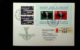 SUISSE LETTRE RECOMMANDÉE  BLOC NABAG ST-GALLEN 1959 /T331