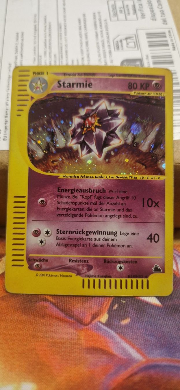 Pokémon Carte collezionabili: Starmie H28 Skyridge – Usato da Wettingen venduto da Pie1580