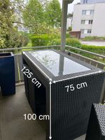Garten Esstisch Set, 6 Stühle, Glasplatte