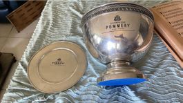 Seau à champagne Pommery argenté avec couvercle