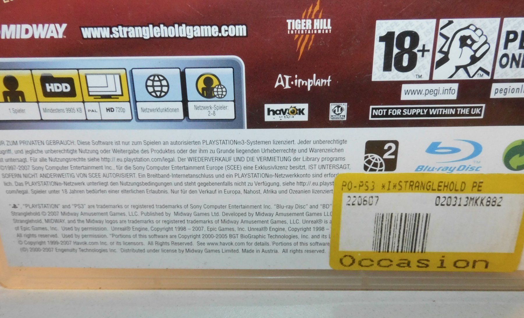 Sony Giochi: PS 3 Game 2007 - Stranglehold - Videospiel Play Station – Usato da Sursee venduto da 76 1