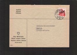 Eidg. Militärspital Anderm.  ,Dienstmarke Nr. 50 , 26.Vl.44