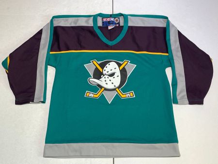 Vintage 90s Hockey Trikot mighty ducks CCM Canada Made Gr L