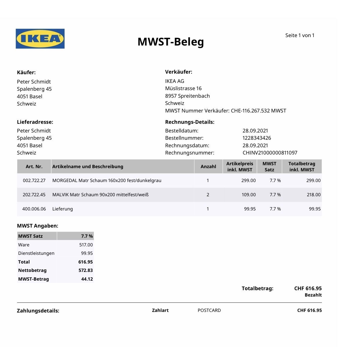 Ikea Materassi: Ikea falsch eingetragen – Usato da Basel venduto da Pschmi 3