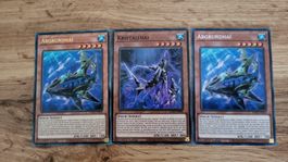 Yu-Gi-Oh 2x Abgrundhai und 1x Kristallhai Karten