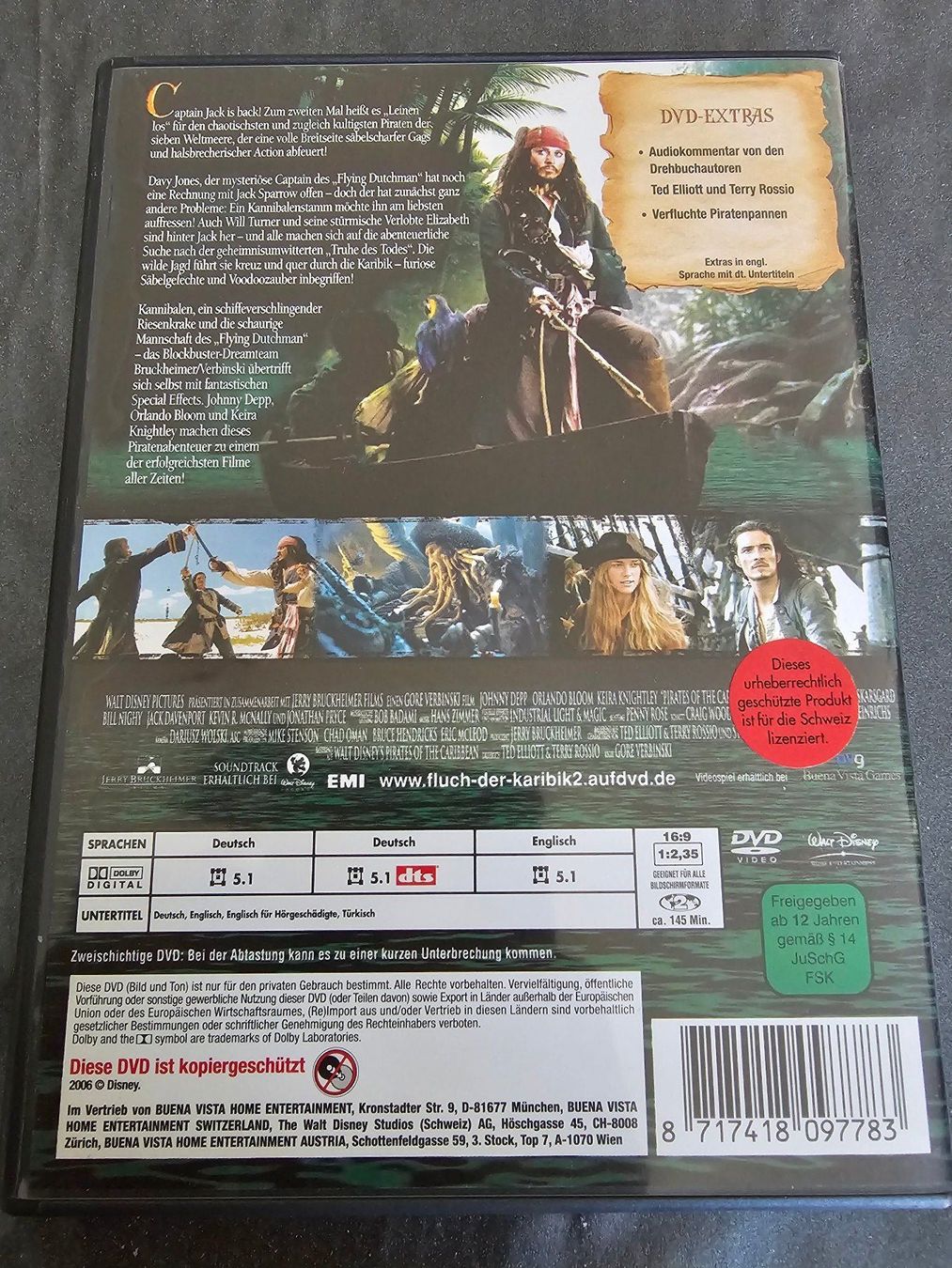 Tutti i DVDs: DVD - Fluch der Karibik 2 (mit Johnny Depp) – Usato da Biberist venduto da Foolio0 1