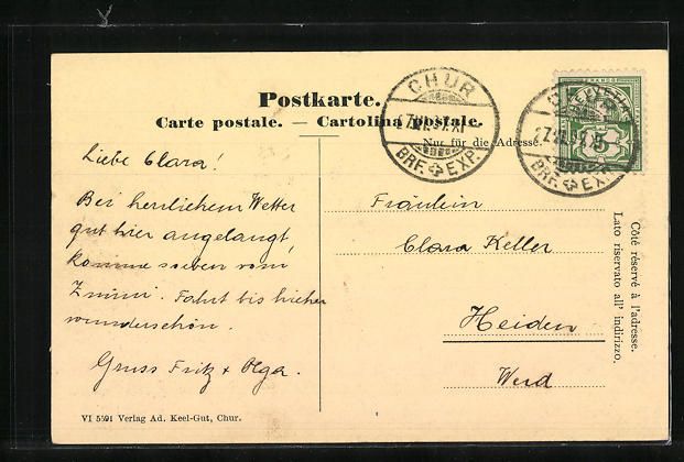 Cartoline postali: AK Chur, Hof mit Calanda – Usato da Berlin venduto da bartko-reher 1
