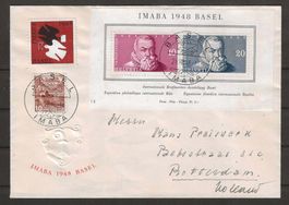 1948 : Imaba Block auf Ausstellungsbrief, Ersttag
