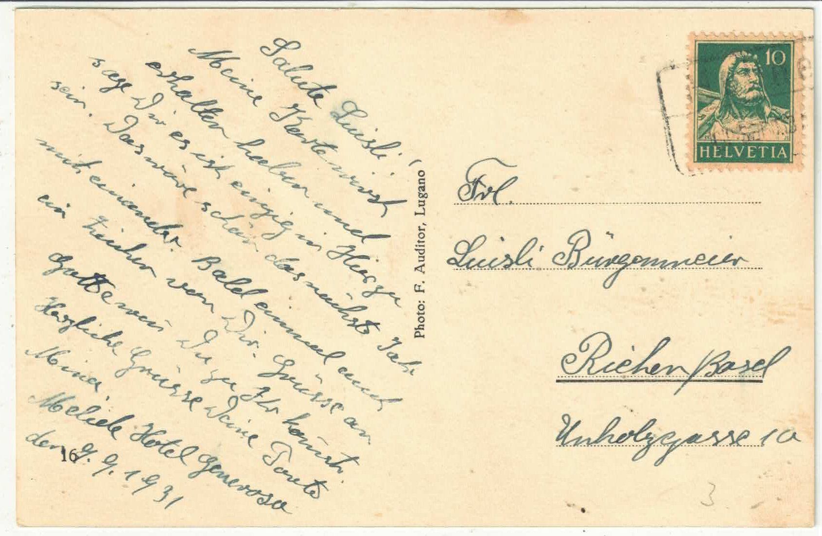 Cartoline postali: Lugano - Via Pessina - animee – Usato da Ettingen venduto da Kartenplanet 1