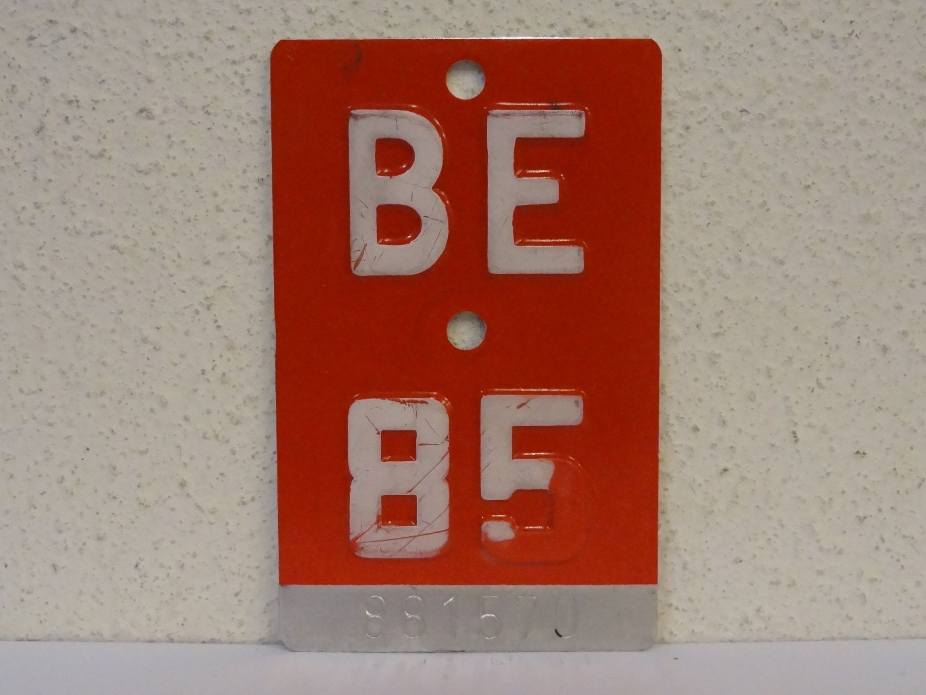 Schilder: BE 85 VELONUMMER - FAHRRADSCHILD – Gebraucht aus Kerzers von zimmergruen