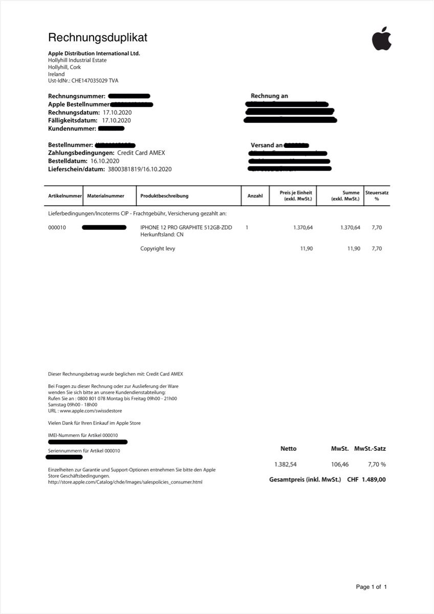 Apple Handys / Smartphones: iPhone 12 Pro | 512 GB | Graphit – Neu (gemäss Beschreibung) aus Zürich von  3