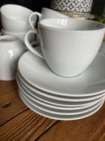 Möbel Pfister Kaffeeservice, 6 Personen, weisses Porzellan