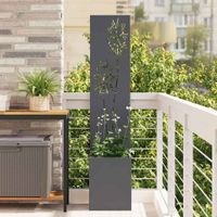vidaXL Garten Sichtschutz-Leinwand Floral Anthrazit 32 x 140