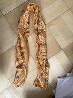 Foulard orange Blumenmuster Seide 