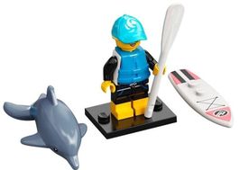 Lego Serie 21 Minifigur Surferin mit SUP & Delfin NEU