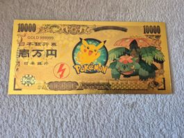 Banknote Pokemon Bisaflor Gold Foil Plated