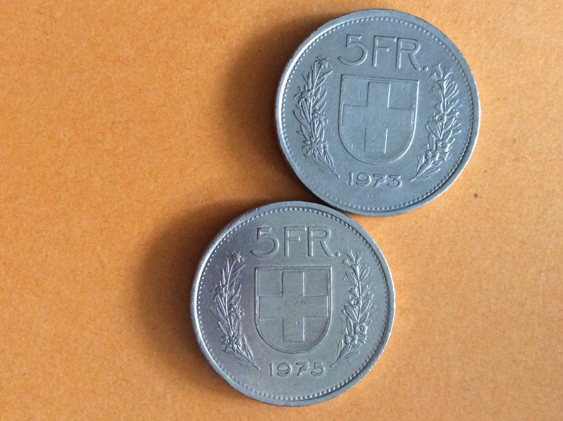 Tutti le monete: 5 francs  1973 - 1975 – Usato da Genève venduto da pie_fh2d