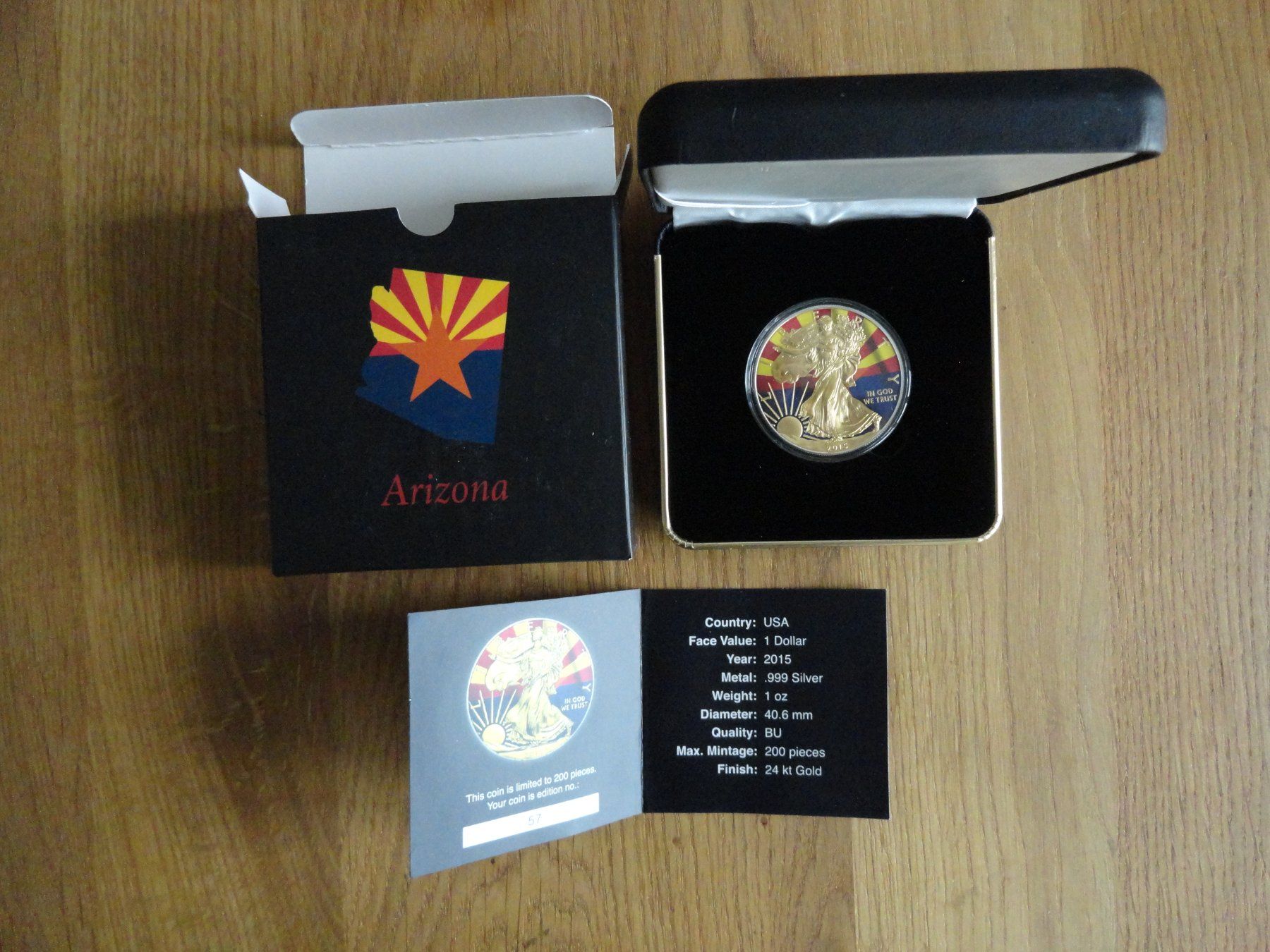 Tutti le monete: 2015 American Silver Eagle - State Flags - Arizona - 1oz – Nuovo (secondo la descrizione) da Gerlafingen venduto da Shiva_74 2