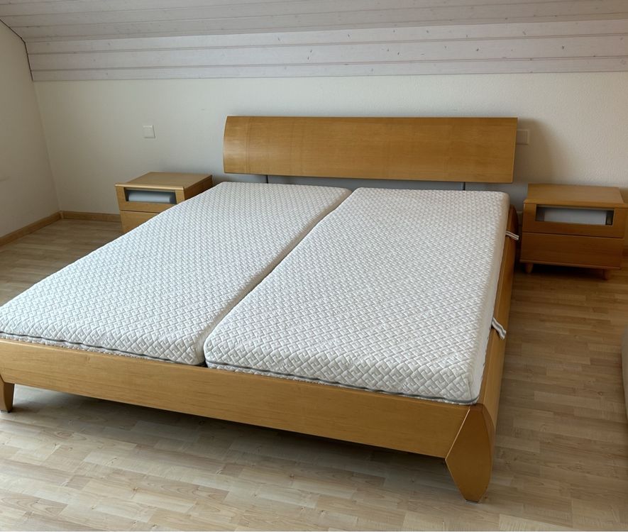 Bett 180 x 200cm von Hülsta inkl. 2 Nachttische | Kaufen auf Ricardo