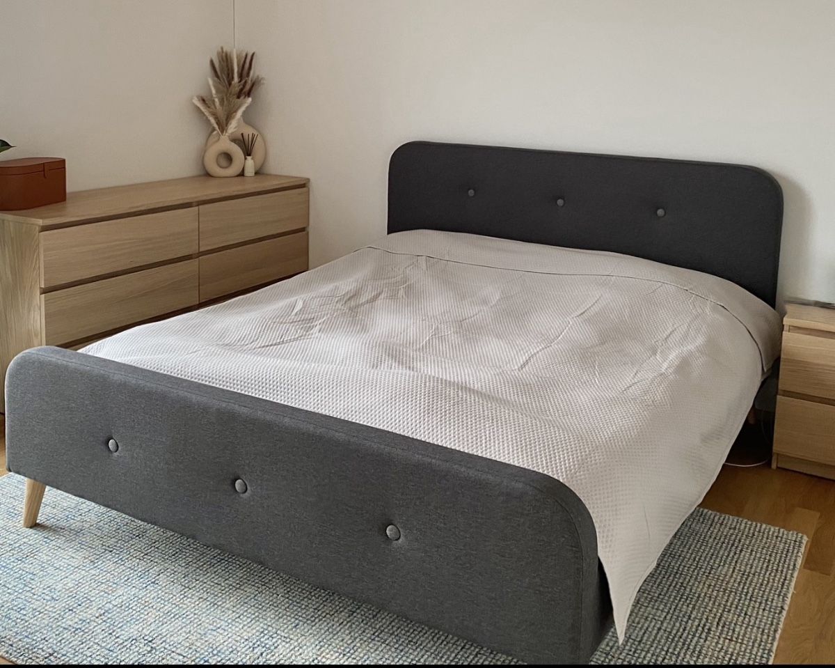 Jysk Letti: Grau Polsterbett 160x200 – Usato da Baar venduto da fan_27lj 1