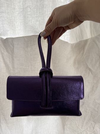 NEW metallic purple leather bag
