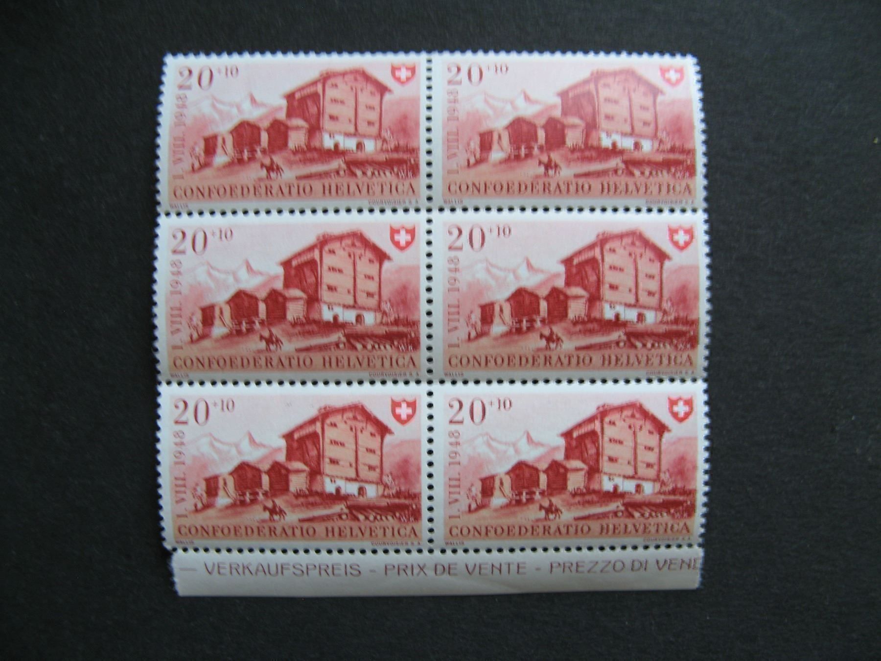 Alle Briefmarken: PP 1948 20 Rappen Sechserblock postfr. – Neu (gemäss Beschreibung) aus Frauenfeld von Interessent1