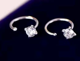 Boucles d'oreille argent diamants de moissanite de 0,6 ct