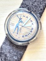 Pop Swatch Happy Skiing Uhr transparent gebrauchter Zustand