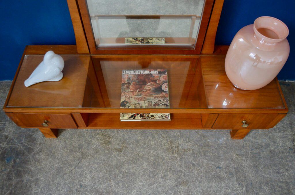 Tavoli da trucco: Coiffeuse commode psyché à miroir meuble d'entrée bohème – Usato da COLMAR venduto da Sophiebellelurette 4