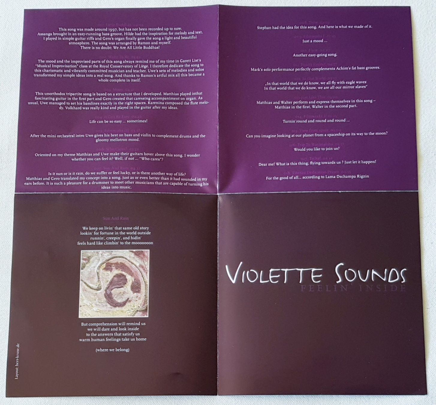 CD: Violette Sounds – Feelin Inside - CD - 2009 - First Press – Usato da Uster venduto da Zardodel 5