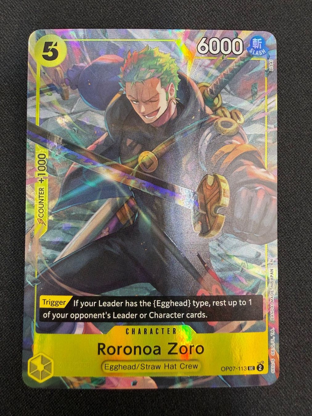 Bandai Carte collezionabili: Roronoa Zoro OP07-113 UC EX – Nuovo (secondo la descrizione) da Rolle venduto da KPTreasures