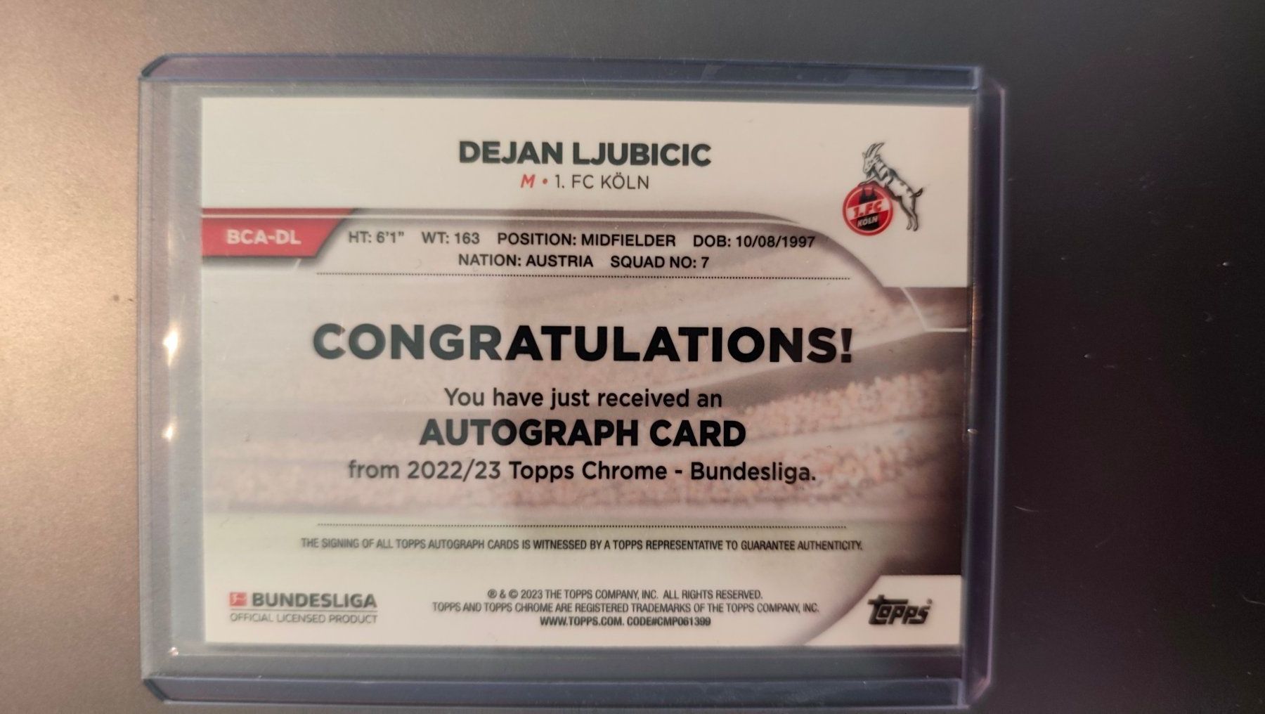 Topps Carte collezionabili: Topps Chrome 22/23 Dejan Ljubicic mit Autogramm – Usato da St. Gallen venduto da RudyundFloydCards 1