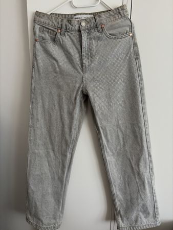 Jeans gris Bershka femme taille 36 strassés