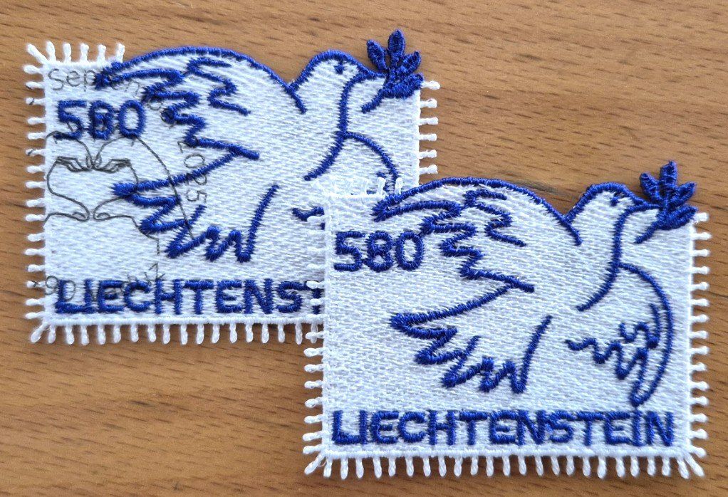 Tutti i francobolli: 2er Set gestickt Briefmarke Friedenstaube, postfr.+ gestemp. – Nuovo e nell'imballaggio originale da St. Moritz venduto da Guenteratch