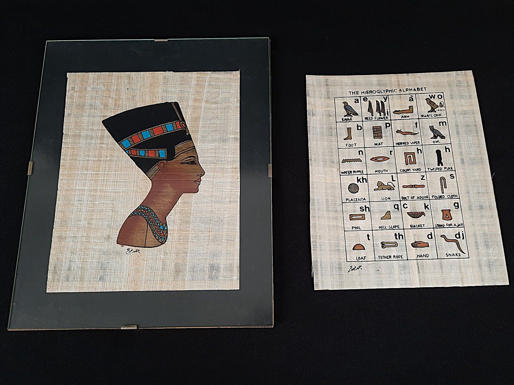 Poster & Bilder: 2 ägyptische Papyrus- Bilder – Gebraucht aus Beinwil am See von Restwert_Beinwil