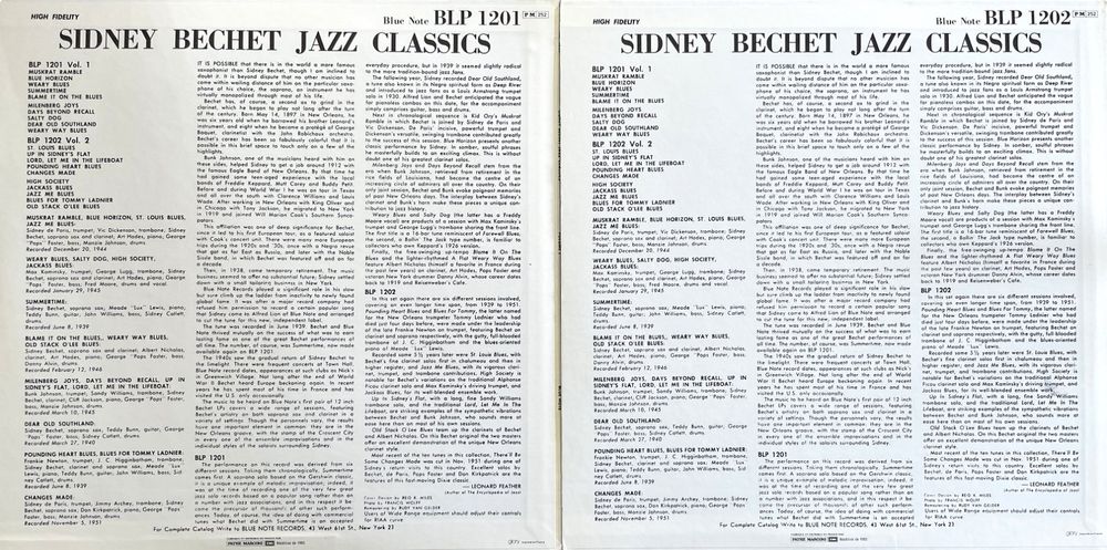 Sidney Bechet 2 LP #39 s Jazz Classics Volume 1 2 Blue Note (Gebraucht