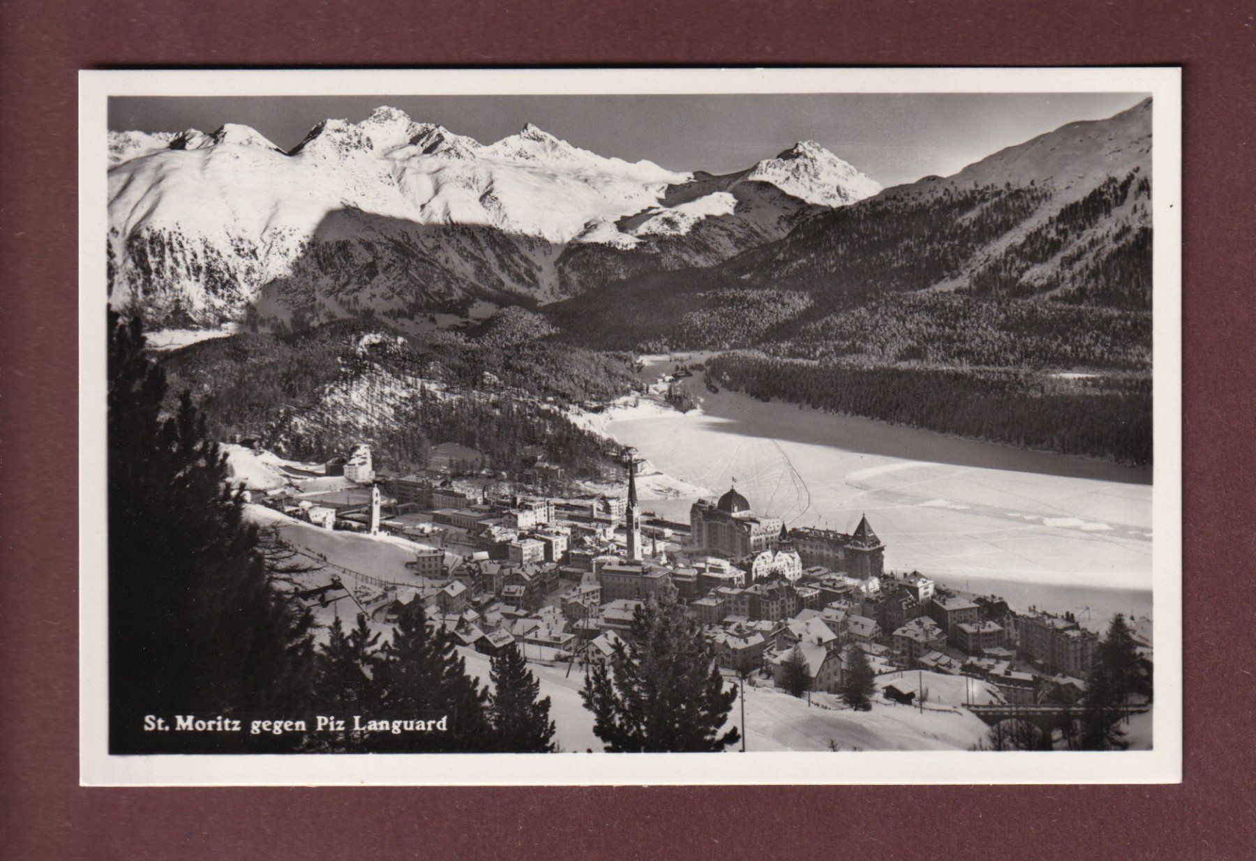 Cartoline postali: ST. MORITZ gegen Piz Languard – Usato da Pully venduto da nicecards-shop