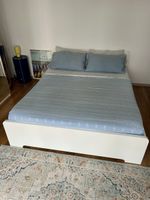 White Bed Frame with Mattress and Topper - As new!