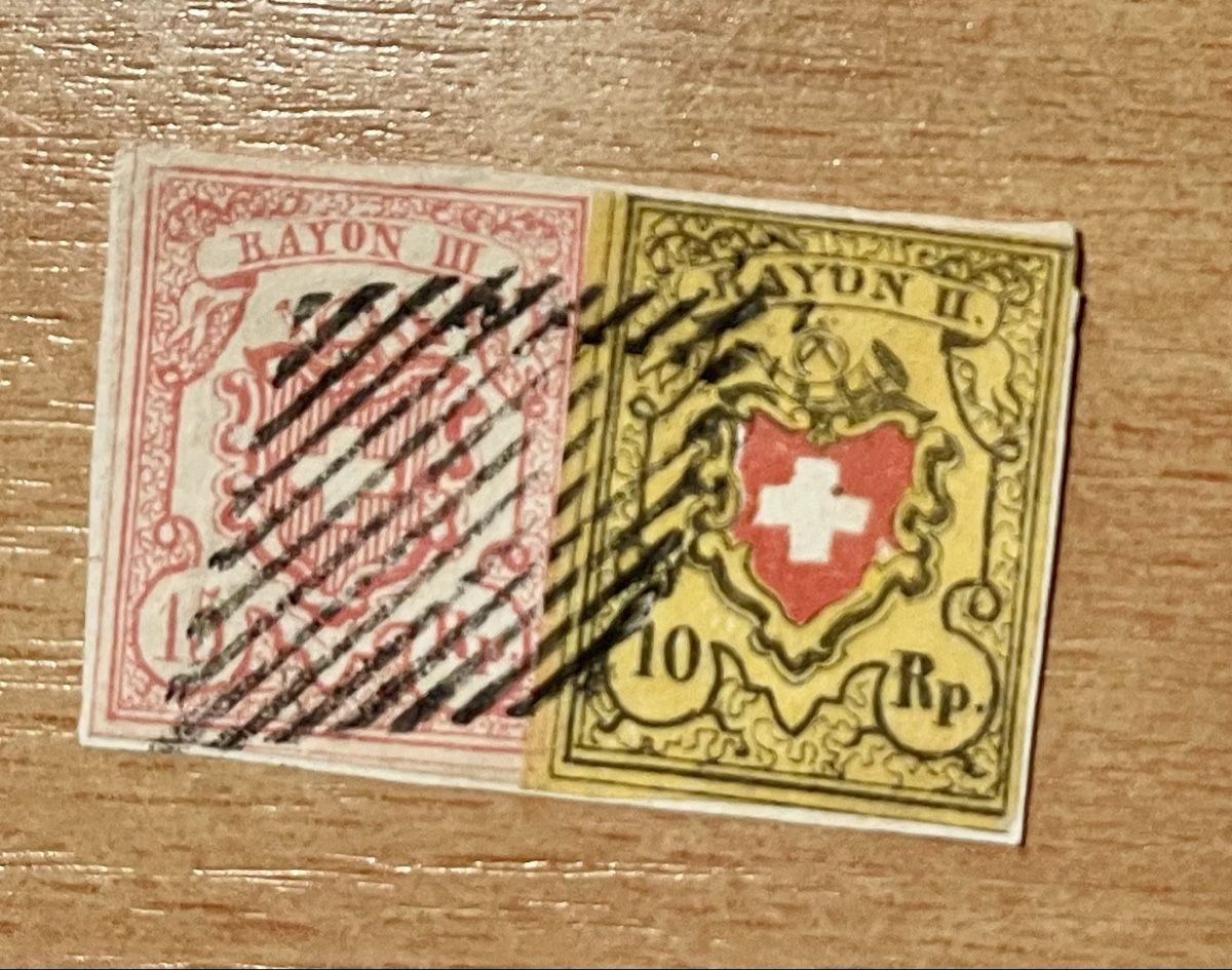 Tutti i francobolli: Briefstück mit Rayon ll und Rayon lll mit Befund – Usato da Hermetschwil - Staffeln venduto da Juergso