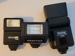 3x Blitzgeräte SupraLux Praktica Vivitar defekt #306