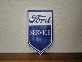 Emailschild Ford Service Werkstatt Logo Emaille Schild Retro