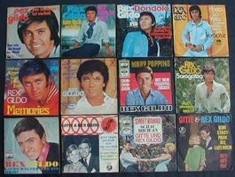 REX GILDO Sammlung: 12 Vinyl Singles + Autogramm-Karte