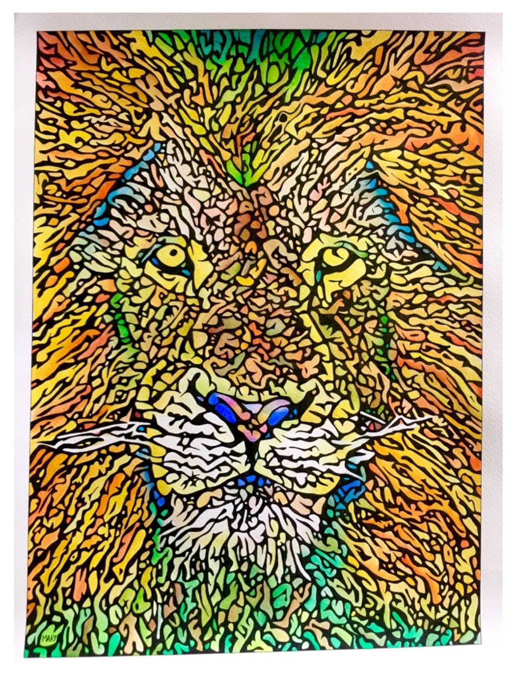 Gemälde: Original Aquarell "Löwe" Bild – Neu (gemäss Beschreibung) aus Wittenbach von Mary.M.Boesch