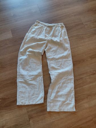 Sommerleichte Leinenhose beige