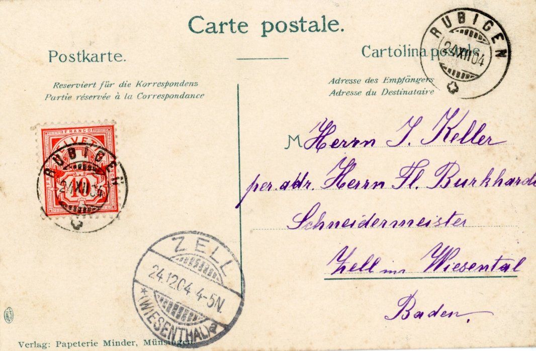 Cartoline postali: Münsingen  BE        um 1904 – Usato da Brig venduto da Valcards54 1