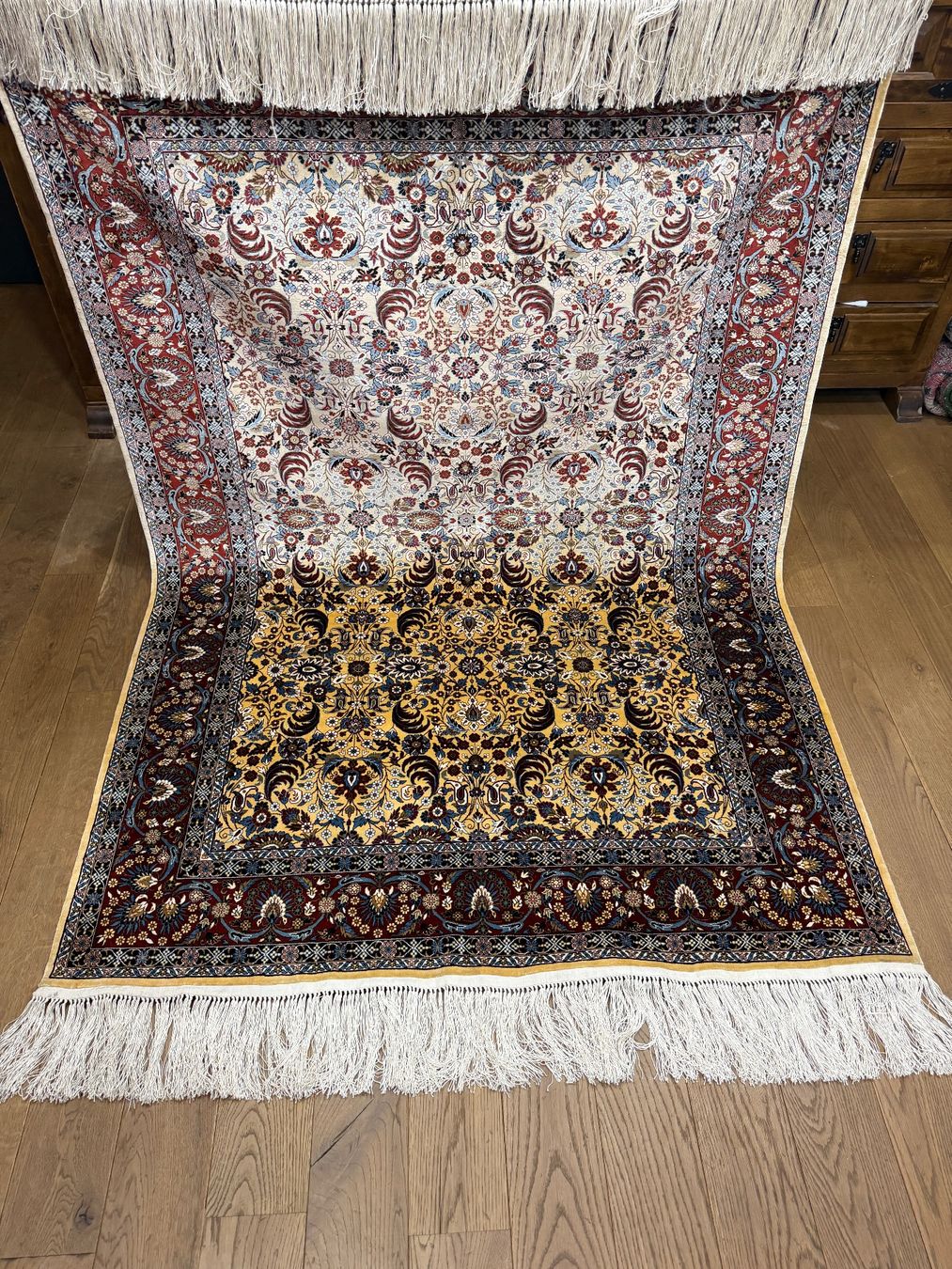 Tappeti: 206x123 Extrem Feiner Seidenteppich - Echt handgeknüpft – Usato da Bennau venduto da Mayer_Carpets