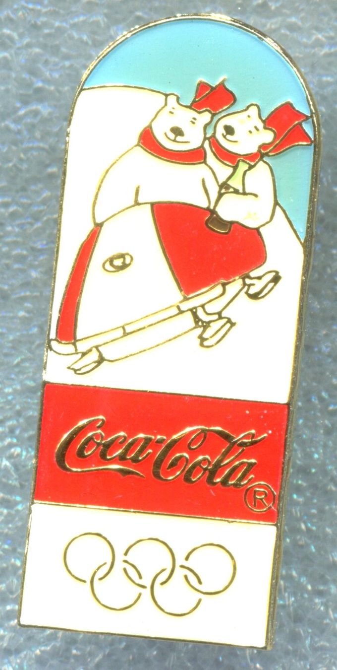 Coca-Cola Placchette & Badge: Coca Cola  Eisbär  Bob – Usato da Winterthur venduto da Sammleroase