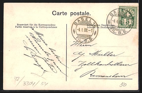 Cartoline postali: Basel, Neues Rathaus, Wettsteinbrücke m – Usato da Berlin venduto da bartko-reher 1
