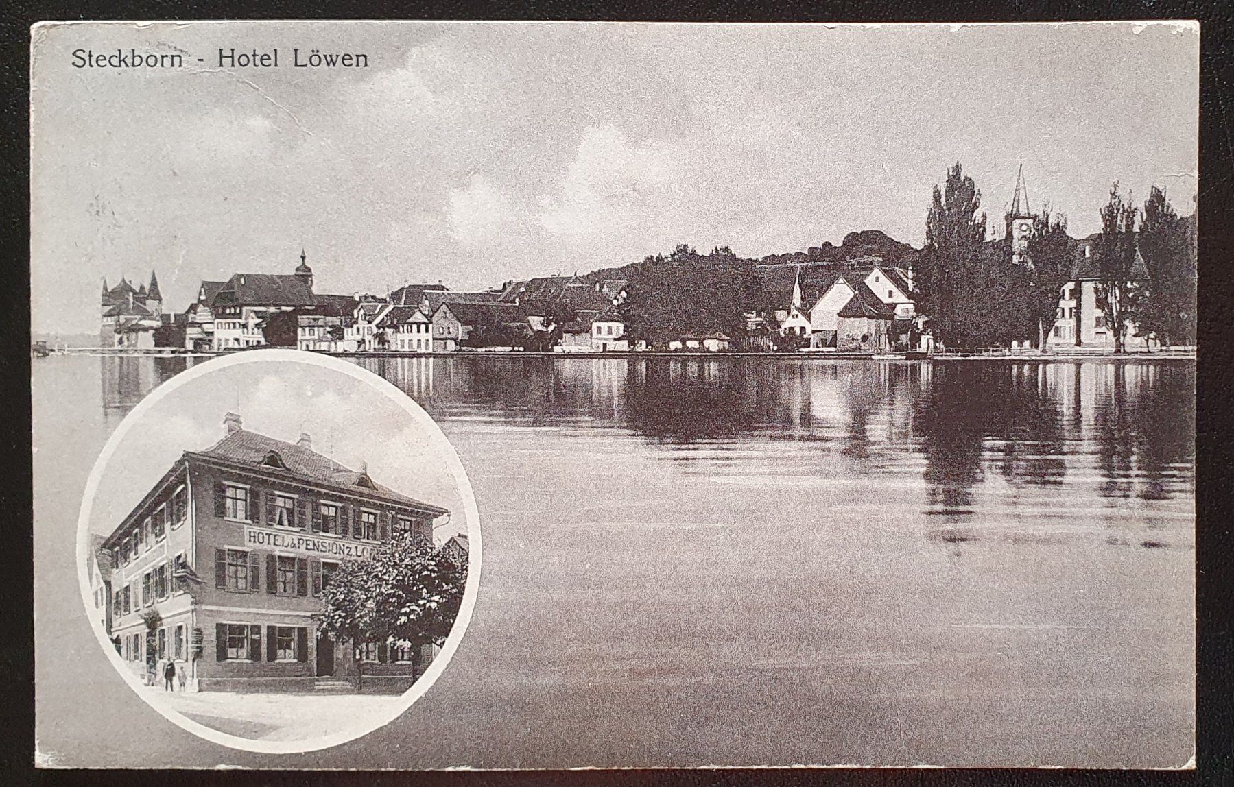 Cartoline postali: Steckborn 1922 - Hotel Löwen – Usato da Kreuzlingen venduto da Rschweiz1